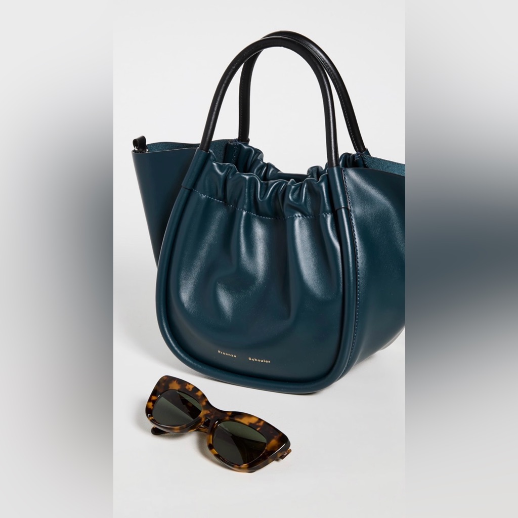 Proenza Schouler Small Ruched Crossbody Tote. Midnight Blue. Like New.